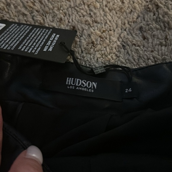 NWT Hudson pleated faux-leather skirt - Picture 6 of 7
